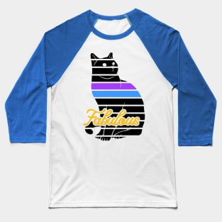 Abstract Black Cat Baseball T-Shirt